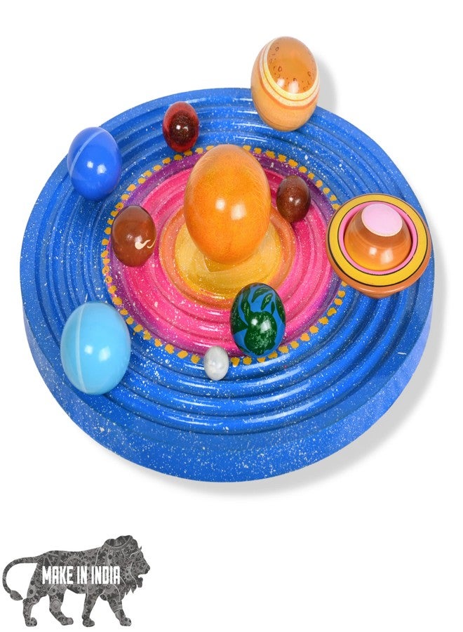 Gift Equals Love Wooden Planets Solar System 3D Model Toys Set Science Learning Educational Toy for Kids Age 3 4 5 6 7 8 9 10 Till 99 Years (Planets & Galaxy Board) - Image 1